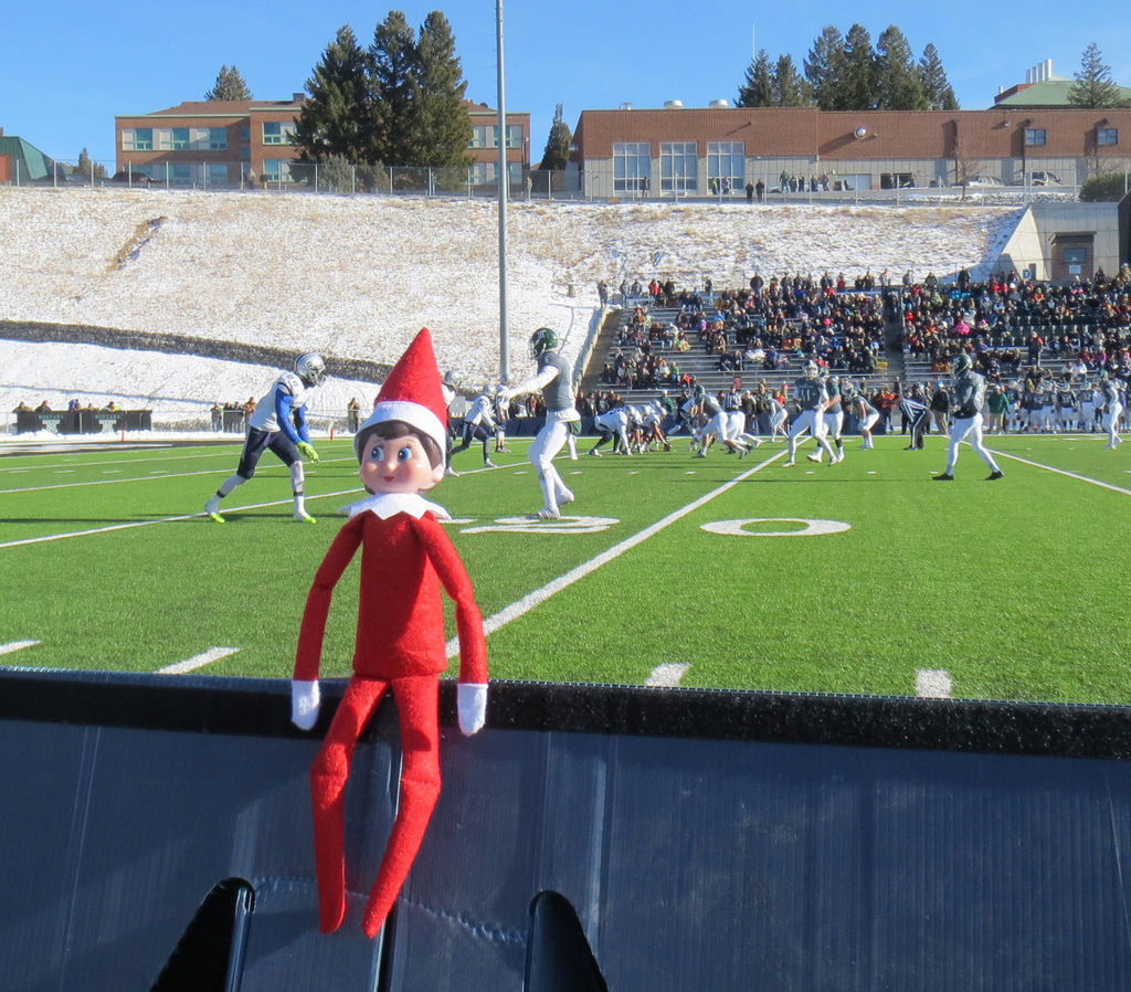 At a football game